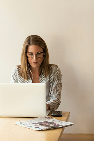 Woman using a laptop